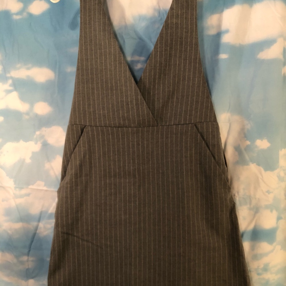 Pinstripe pinafore dress
